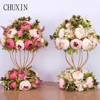 Custom Dirbtinių gėlių kamuolys vestuvių dekoravimas netikrą gėlių vestuvių scena kelių Sveiki lentelė gėlių namuose Fotografijos rekvizitai