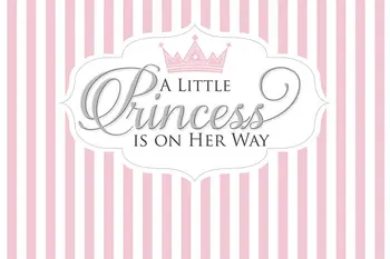 custom princesė tematikos baby shower rožinė ir balta dryžuotas foto fonas Aukštos kokybės Kompiuteris spausdinti šalis fonas