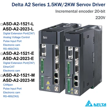 Delta A2 1,5 KW 2KW AC Servo Vairuotojo ASD-A2-1521-L/E/M, ASD-A2-2023-L/E/M, RS-485,Elektroninių cam,EtherCAT,CANopen 220V 3/1PH 20-bit