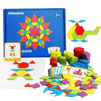 Diikamiiok 155 Gabalas Vaikai Medinės Dėlionės Geometrinės Formos Valdybos Mokymosi Žaislas Kūdikiui Montessori Švietimo Žaislai Vaikams