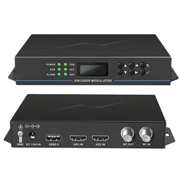 Ekonomiškas 2 Kanalo Kodavimo Moduliatorius Skaitmeninės Kabelinės TV DVBT DVBC ASTC RF Moduliatoriaus