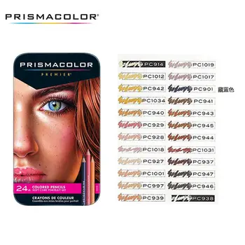 Estojo contendo 24 Lápis de rk Profissional Prismacolor Premier, não aquareláveis, com tonų belíssimos e de excelente pigmentai
