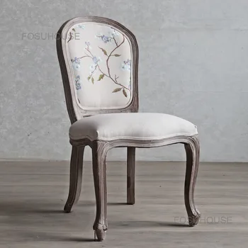 Europos Medžio Masyvo Fotelis Dizaineris Laisvalaikio Kambarį Kėdės Antikvariniai Audinio Valgomojo Kėdė Namų Baldai Laisvalaikio Sofa-Lova, Kėdės