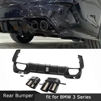 Galinio Buferio Lip Difuzorius Išmetamųjų Patarimai BMW 3 Serijos G20 G28 M Sportas 2019-2021 ABS Įleidimo Galiniai Vamzdis Duslintuvo Automobilių Stilius