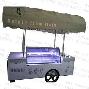 Gamyklos ledų prekybos vežimėliai gelato šaldiklio ledų vitrina