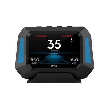 GPS Automobilį Lygio Daviklis, OBD HUD Head Up Display LED Spidometro Smart-Skaitmeninis Važiavimo greičio viršijimo Signalas Priminimas Inclinometer