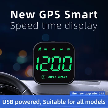 Greičio viršijimo Signalas LED HUD Automobilių Head Up Display G4S Spidometras Nuovargį Vairavimo Priminimas Su GPS Kompasas USB Powered 2.5 Colių