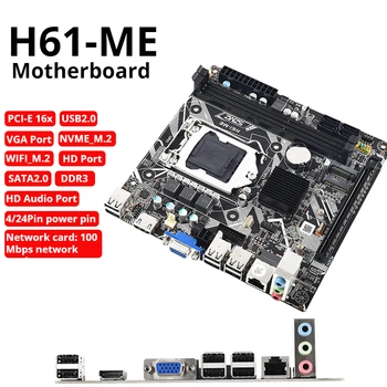 H61-MAN Mini ITX Motininę LGA 1155 paramos NVME M. 2 WIFI M. 2+PCI-E 16x+VGA+HD H61 Placa Mae 1155 office 