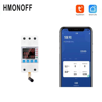 HMONOFF 63A WIFI Smart Switch TUYA Energijos Skaitiklis Kwh Matavimo Grandinės Pertraukiklis Laikmatis Su Įtampa Srovės Ir Nuotėkio Apsauga