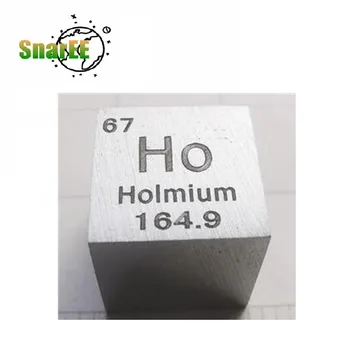 Holmium Metalo Kubo Poliruoto Paviršiaus HO Periodinės Elementų Lentelės grynų Cheminių Retas Elementas