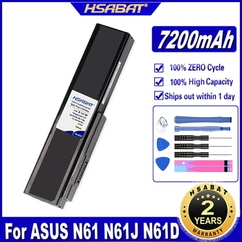 HSABAT N53 7200mAh Baterija Asus N53S N53J N53JQ A32-N61 A32-M50 N43 N61JQ N61 N61J N61Jq N61V N61Vg N61Ja N61JV Baterijos