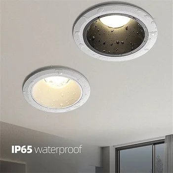 IP65 Lauko vandeniui Vietoje šviesos Įleidžiamas LED Downlight vonios drėgnas plotas virtuvės be pagrindinės šviesos dizaino Juodos Akiratyje