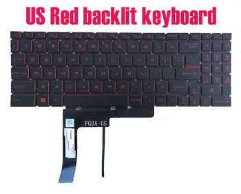 JAV Raudona klaviatūra su foniniu apšvietimu MSI 9S7-158K12 Bravo 15 B5DD(MS-158K)