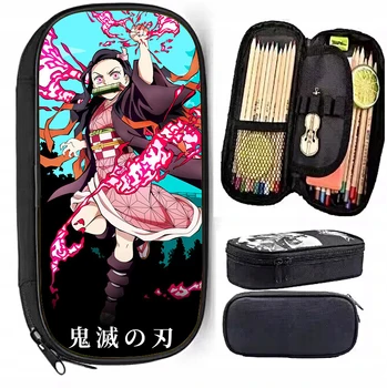 Kamado Nezuko Grafinis Pieštuko Atveju Vaikas Mergina Nešiojamų Kosmetinės Demon Slayer Anime Kanceliarinės prekės Saugojimo Krepšys Kimetsu Nr. Yaiba