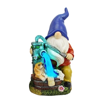KARŠTO Sodo Gnome Statula,Saulės energija Varomas Lauko Apdaila Su Mėlynos Šviesos Dervos Skulptūrų Kiemo Vejos Kieme Meno Ornamentas