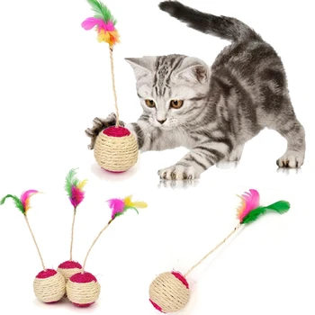 Katė Žaislas Naminių Kačių Sizalio Braižymo Kamuolys Mokymo Interaktyvus Žaislas Kačiukas Naminių Kačių Reikmenys Juokinga Žaisti Plunksnų Žaislas Katė Accessories