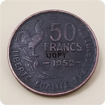 KOPIJUOTI 1952(Essai),1954,1958 M. Prancūzija 50 Frankų kopijuoti progines monetas, monetų monetos replika medalis monetų kolekcionieriams ženklelis
