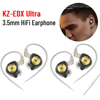 KZ EDX Ultra Laidinio Ausyje Ausinės 3,5 mm Dual Magnetinės Grandinės Dinamiški Ratai Ausinių Triukšmo Panaikinimo HIFI Stereo Bass Ausinių