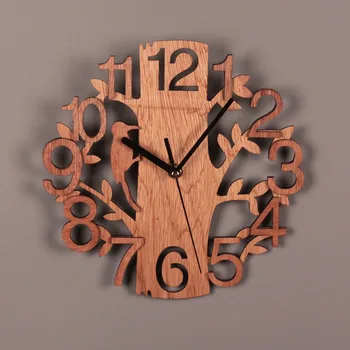 Kūrybos Medinės 3D Paukščių Sieniniai Laikrodžiai Šiuolaikinio Gyvenimo Kambario Sienos Dekoras Laikrodis Mados Naujų Išjungimo Silent Laikrodis reloj de sumalti Virtuvės