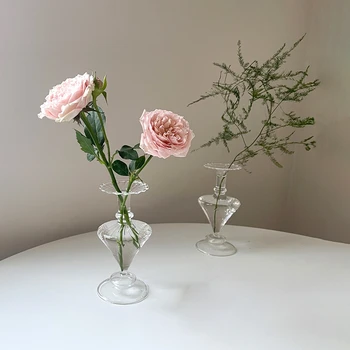 Kūrybos Stiklo Gėlių Vaza Europoje Stiliaus Stiklo Vaza Skaidresnė Augalų Puodą Kambarį Modernių Namų Puošybos Ornamentais