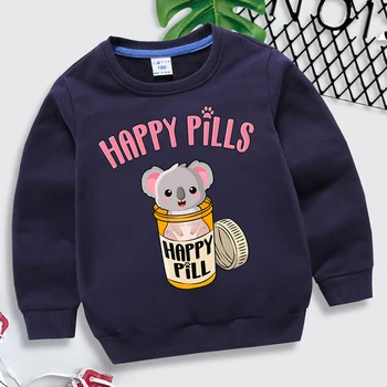 Laimingas Tabletes, Vaikams, Drabužiai Girls Cartoon Koalas Hoodie Ilgomis Rankovėmis Y2k Sudadera Kawaii Gyvūnų Puloveriai Mados Berniukų Megztiniai