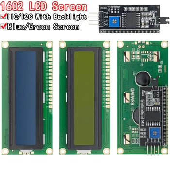 LCD modulis Mėlyna Žalia ekrano IIC/I2C 1602 už arduino 1602 LCD UNO r3 mega2560 LCD1602 LCD1602+I2C