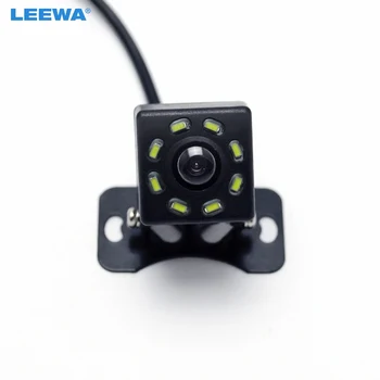 LEEWA DC12V Universaliųjų Automobilių Galinio vaizdo Kamera Su 8-LED Šviesos Auto Atbulinės eigos Atsarginę Kamerą #CA5121