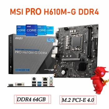 LGA 1700 MSI H610M-G DDR4 Plokštė DDR4 Parama Intel 12 Generolas CPU Desktop Intel H610 Mainboard LGA1700 Naujas PCIe 4.0 Naujas