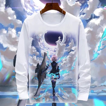 Likimas Grand Kad Cosplay Marškinėliai Japonų Anime ir Animacinių filmų Spausdinti Pavasarį, Rudenį Long Sleeve T-shirt Atsitiktinis Viršų Tee marškinėlius Kostiumas