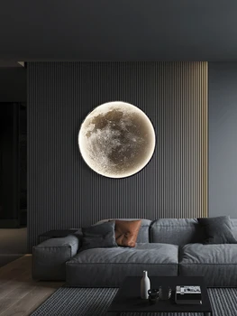 Lubų lempos mėnulį sienų apšvietimo Šiaurės kūrybos sieniniai šviestuvai kambarį Modernios šviesos dekoratyvinės lempos miegamojo, naktiniai staleliai, lempa