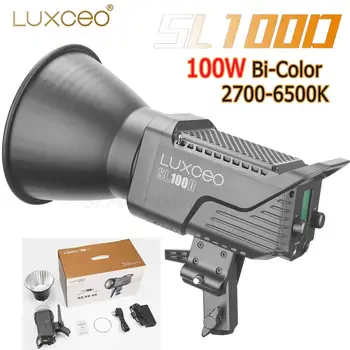 LUXCEO SL100D 100W Bi-Color LED Filmavimo Šviesa 2700-6500K CRI95+ 6 Šviesos Efektai Silent Mode Bowens Kalno Fotografijos Studijoje Šviesos