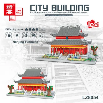 LZ8054 Nanjing Konfucijaus Šventykla, Kinų Stiliaus Modelis Surinkti Blokai Mažų Dalelių Vaikų Kūrimo Bloką, Žaislai