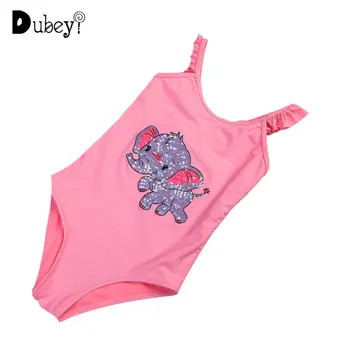 Maža Mergaitė Animaciją Dramblys maudymosi kostiumėlį, Rožinės spalvos Maudymosi China vientisas Maudymosi Kostiumas Vaikų Plaukimo Kostiumas Bikini