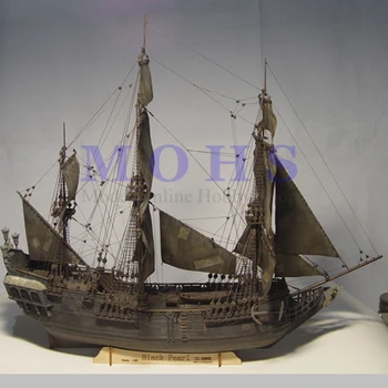 Mediniai masto modelis laivo 1/96 Karibų jūros Piratai Black Pearl asamblėjos klasikinės medinės valties, laivo modelio rinkinį