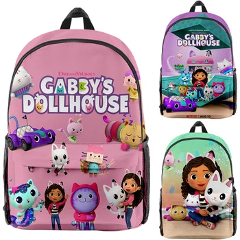 Mochila Gabby ' s Dollhous Kuprinės Mergaitės Berniukai Animacinių filmų Bookbag Vaikų Kuprinės Oksfordo Mados Kuprinė Sąsiuvinis Mokyklų Krepšiai