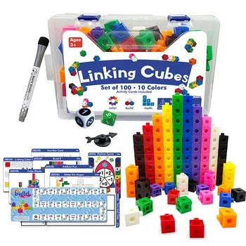 Montessori Vaivorykštė Matematikos Nuorodą Kubeliai Švietimo Žaislas Pakuotėje 10 Spalvų Juostelės Grafikos Kortelės Matematinių Skaičiavimo Sukrauti Kubo Žaislai