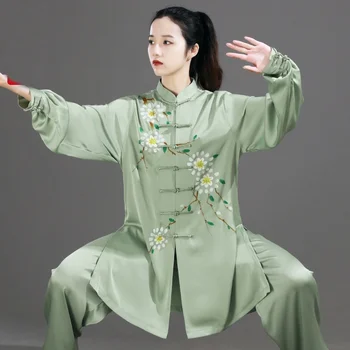 Moterų Šilko Satino Chi Kostiumas Moterų Kung Fu Wushu Kovos Menų Vienodas Wing Chun Striukė, Kelnės Rytų Naudotis Drabužių FF3698