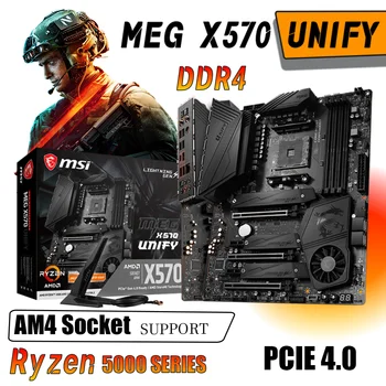 MSI MEG X570 SUVIENODINTI DDR4 AM4 Plokštė X570 Mainboard 128G 4600(OC) Paramos Ryzen 5000 Serijos Gen PCIE4.0 ATX RGB Crossfire