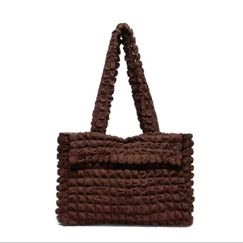 Naujas nailono Tote maišą, plisuotos moterų maišelis lengvas, paprastas didelės talpos petį krepšys, kelioninis krepšys