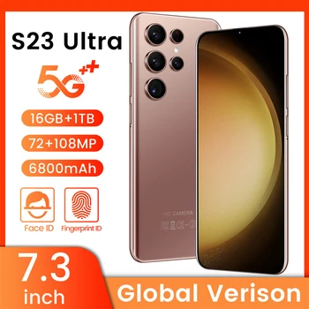 Naujas Prekės ženklas S23 Ultra 5G Išmanųjį telefoną 7.3 Colių Full Screen Telefonas 16GB+1 TB 4G Mobiliojo ryšio Telefonų, Pasaulinė Versija 