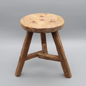 Nedidelė medinė kėdė apvali išmatose, medžio masyvo, Pjedestalo, Kinijos antikvariniai