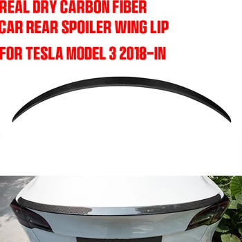 Nekilnojamojo Sausas Anglies Pluošto, Automobilių Galinis Spoileris Sparno Lūpų Pratęsimo Tesla Model 3 2018-gale Kamieno Spoileris Įkrovos Sparno