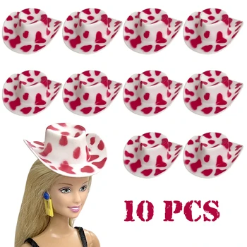 NK europos sąjungos Oficialusis 10 Vnt Lėlės Mielas pastebėtas kepurės Raudonos spalvos imitacija vakarų kaubojaus skrybėlės dekoratyvinis skrybėlės aksesuarų Barbie Lėlės Žaislas