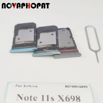 Novaphopat Nauja SIM Kortelė, Dėklas Infinix Pastaba 11s X698 / 11 Pastaba Pro X697 SIM Laikiklį Lizdo Adapteris Pin Reader