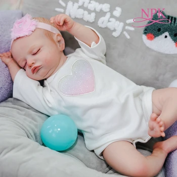 NPK49CM Reborn Baby Miego Mergina Rosalie Minkštas Kūno Lankstus Vertus-Piešimo Plaukų 3D Odos Tonusą su Venų premie dydis tikroviška lėlė