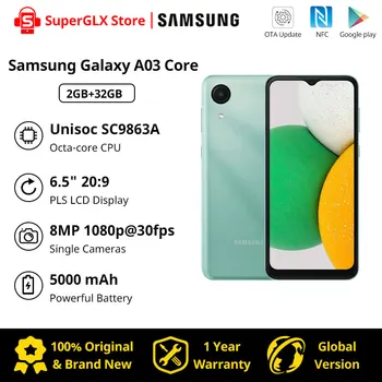 Originalus Naujas Samsung Galaxy A03 Core Smartphone Unisoc SC9863A Octa-core Android 11 5000mAh Baterijos Dual SIM Android mobilusis Telefonas