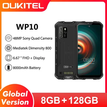 OUKITEL WP10 Patikima Išmanųjį telefoną 8GB 128GB 8000mAh mobilusis telefonas Android 10.0 Mobilųjį Telefoną 6.67