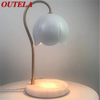 OUTELA Modernus Stalo Lempos, Marmuro Žvakė Stalas Šviesos diodų (LED) Namų Kūrybos Viešbutis Miegamojo Puošmena