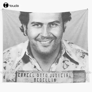 Pablo Escobar Mugshot Piktogramą Istorija Nusikaltimų Gobelenas Kolegijos Humoro Gobelenas, Antklodė, Gobelenas Miegamasis Lovatiesė Apdaila
