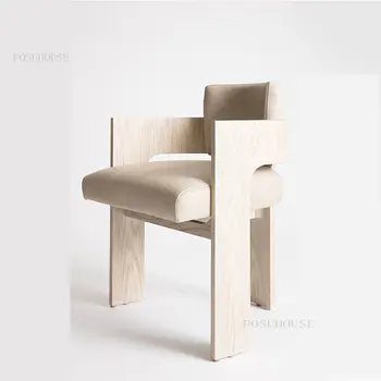 Paprasta Medžio Masyvo Valgomojo Kėdės Nordic Light Luxury Atgal Šiuolaikinės Kėdės, Valgomojo Baldai, Išskirtinio Dizaino Viešbutis, Kavinė Valgomojo Kėdės